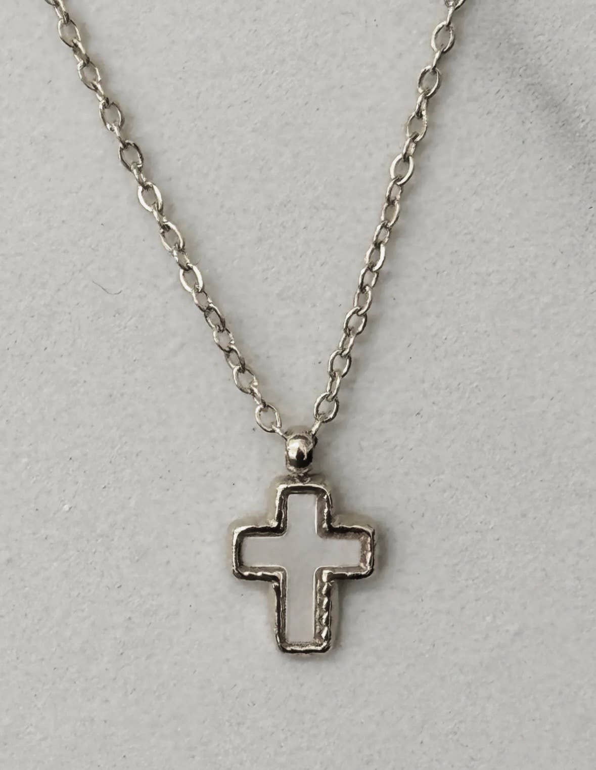 Alba – White Cross Necklace