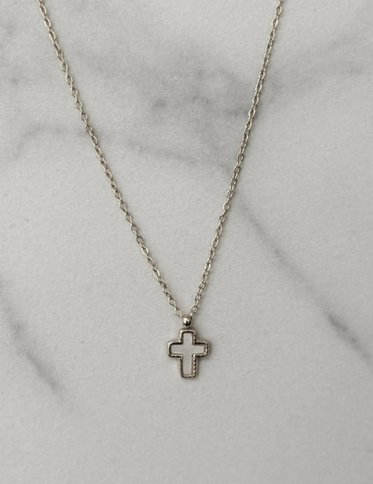Alba – White Cross Necklace